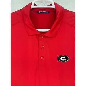 Cutter and Buck Red Georgia Bulldogs Polo Shirt Men's L G Performance Golf